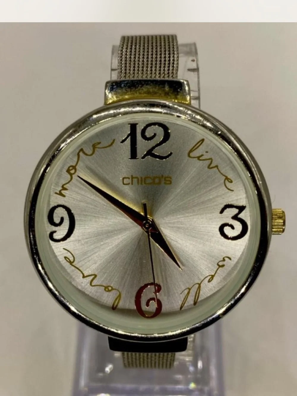 Chico”s ***   Silver Dial Mesh Strap Watch - Silver *^* Cheeky Chicos !